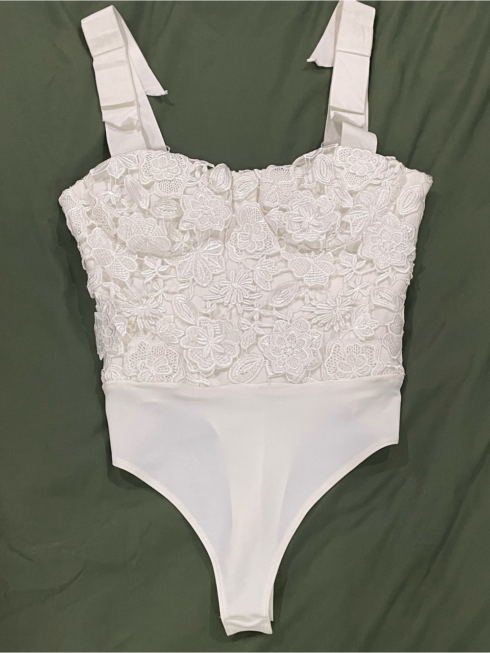CAMI NYC Paloma Lace Corset Bridal Bodysuit/White/Size 2 NWT